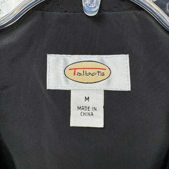 Talbots Women’s Quilted Black Vest M Double-Breasted Button Front - Picture 5 of 10